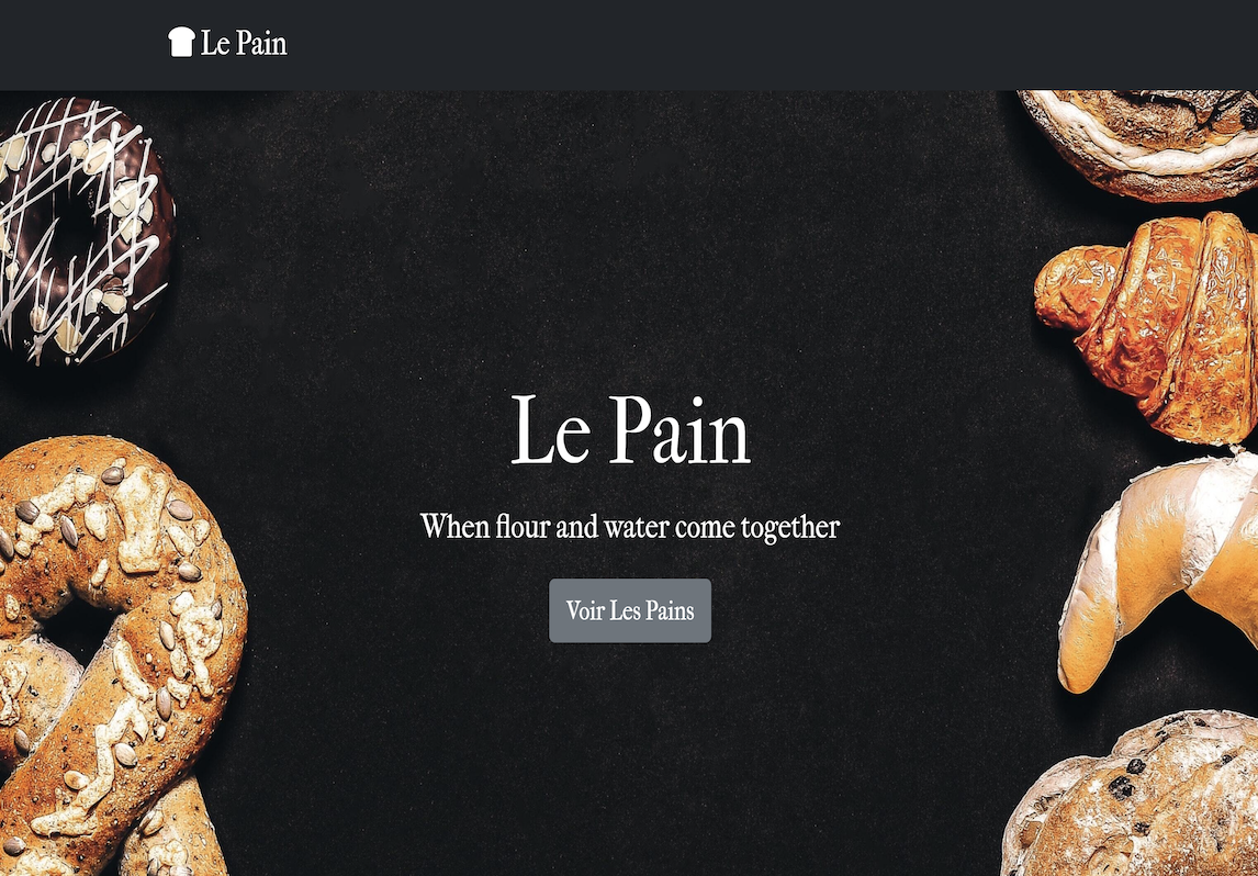 Image of Le Pain Project Webpage